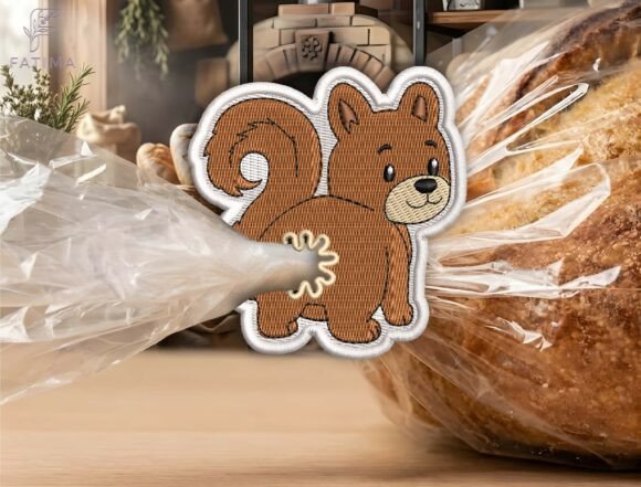 Download Cute Squirrel Bag Tie Embroidery Design - Bag Collection
