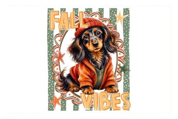 Download Fall Vibes Dachshund Dog Illustration - Illustration Collection