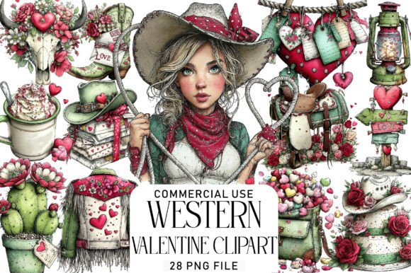 Download Western Valentine Clipart Bundle - Western valentine clipart Collection