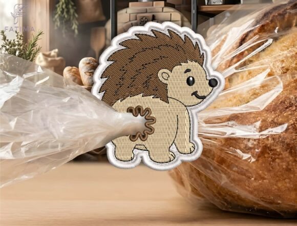 Download Cute Hedgehog Bag Tie Embroidery Design - Bag Collection