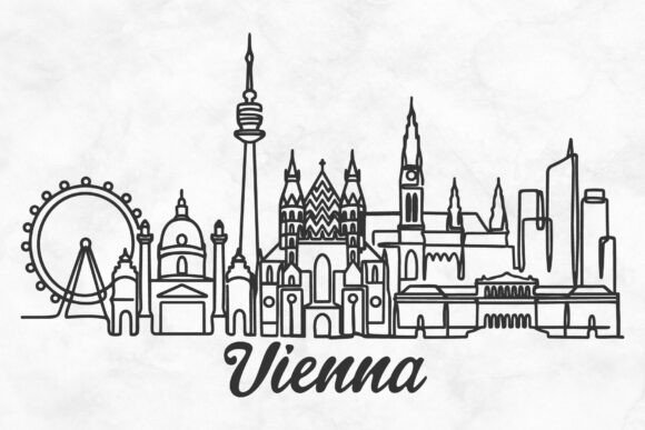 Download Vienna Skyline Minimalism Drawing - Minimal Collection