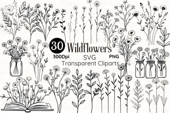 Download Minimal Wildflower Doodle SVG Hand-drawn - Minimal Collection