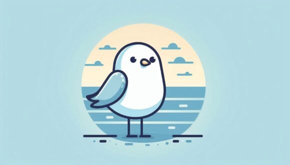 Download Minimalism Lone Seagull on a Calm Blue H - Minimal Collection