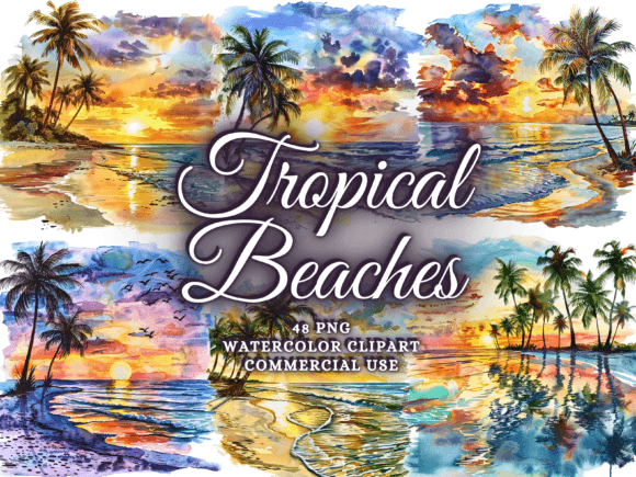 Download Summer Tropical Beach Clipart Png Bundle - Beach Collection