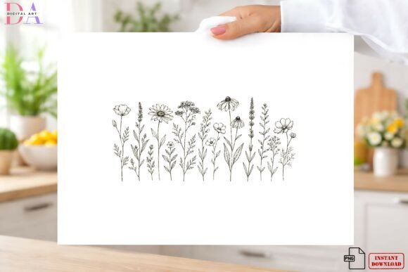 Download Minimalist Wildflower Line Art PNG - Minimal Collection