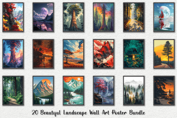 Download Beautiful Landscape Wall Art Poster Set - Wall art Collection
