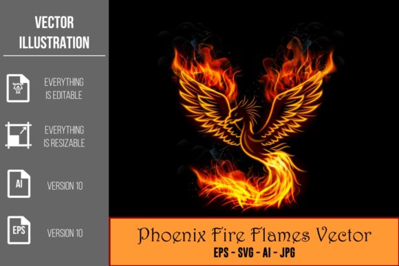 Download Phoenix Bird Fire Flames Vector - Fire Collection