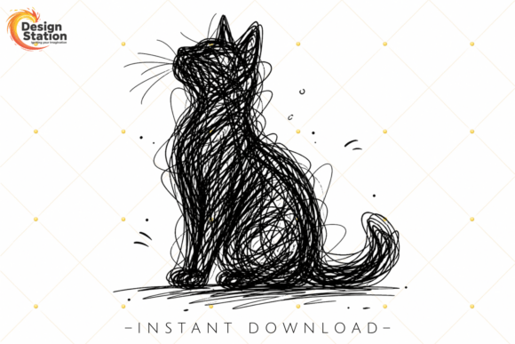 Download Abstract Cat Minimal Line Art PNG - Minimal Collection