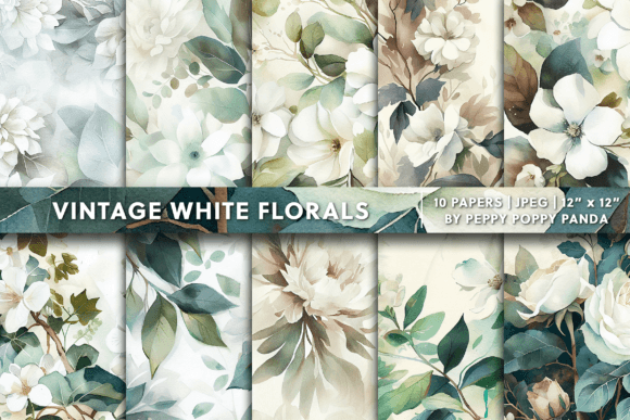 Download Vintage White Floral Background Texture - White Collection