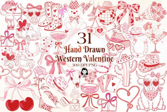 Download Hand Drawn Western Valentine Clipart - Western valentine clipart Collection