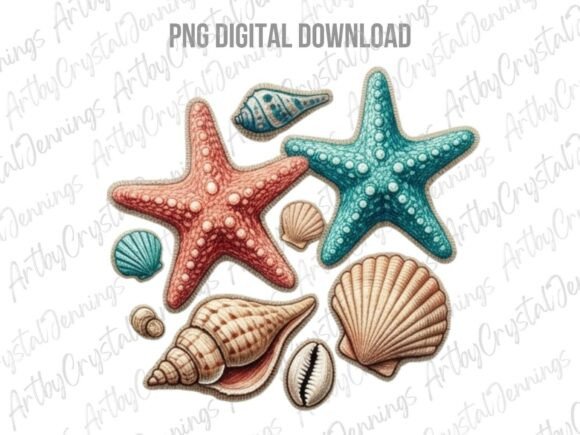 Download Beach Seashell and Starfish Clipart PNG - Beach Collection