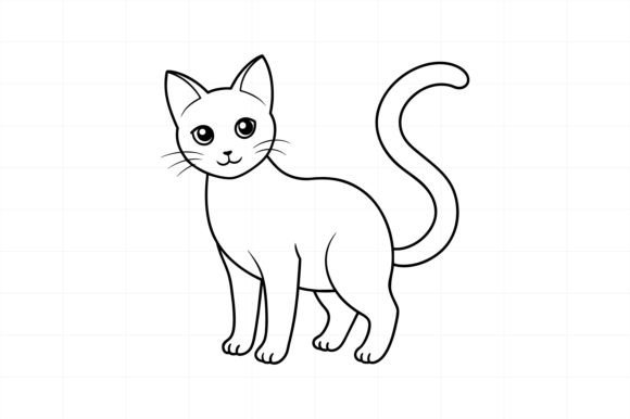 Download Cute Cat Line Art Illustration - Illustration Collection