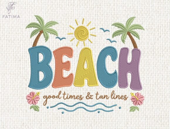 Download Beach Summer Embroidery Design - Beach Collection
