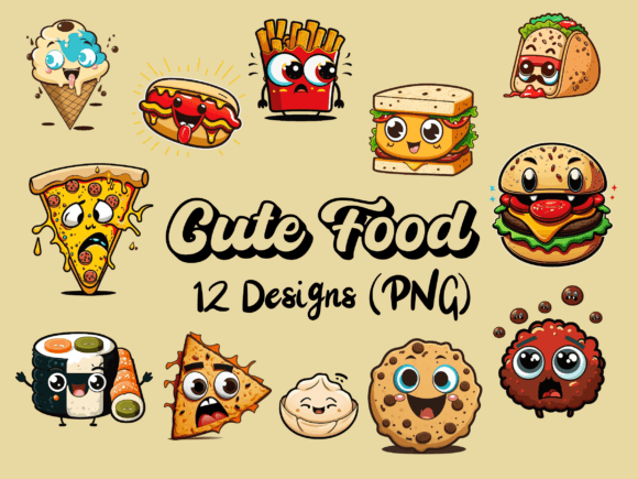 Download Sweet Faces: Cute Food Illustrations - Illustration Collection