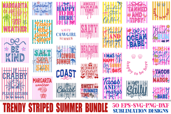 Download Striped Summer PNG Bundle Beach Vacation - Beach Collection