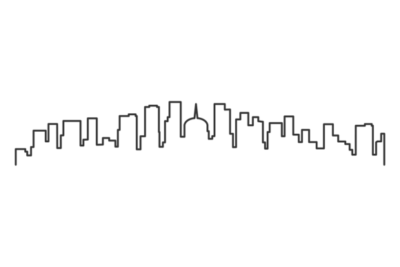 Download Cityscape Linear Silhouette. Minimal Urb - Minimal Collection