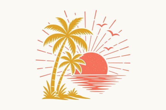 Download Palm Tree Sunset SVG, Summer Beach SVG - Beach Collection