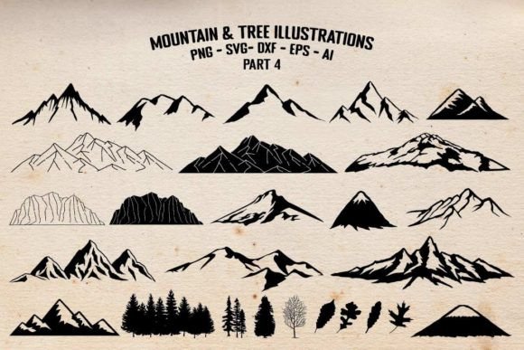 Download Mountains and Trees Illustrations Vector - Illustration Collection
