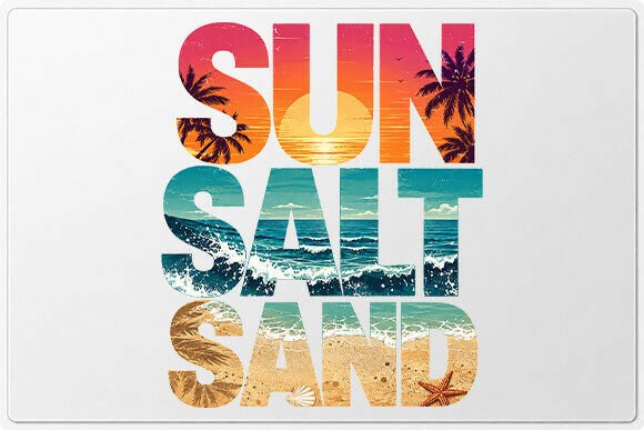 Download Sun Salt Sand Beach Typography PNG - Beach Collection