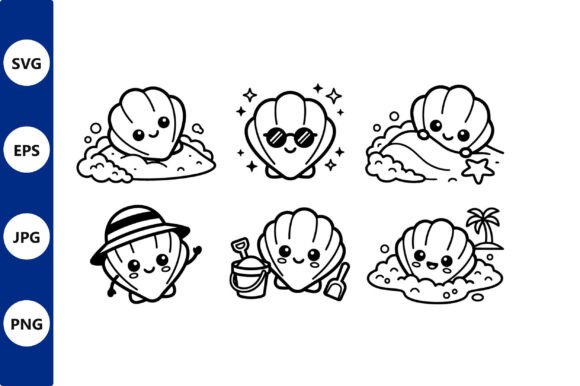 Download Cute Shell Beach Vector - Beach Collection