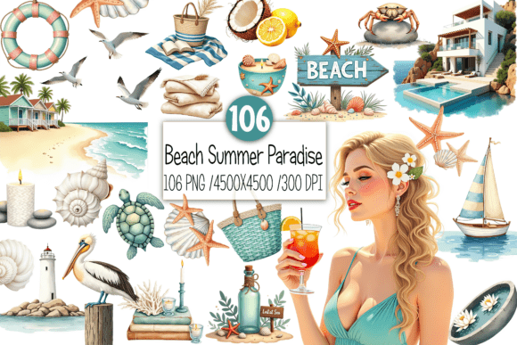 Download Beach Summer Paradise Clipart - Beach Collection