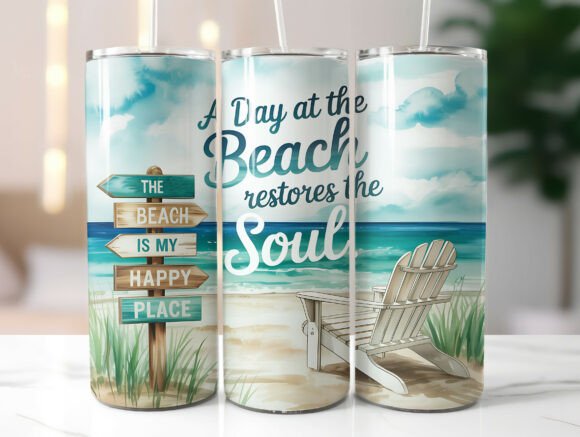 Download Tropical Beach Summer 20oz Tumbler Wrap - Beach Collection
