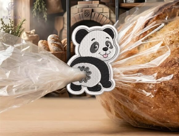 Download Cute Panda Bag Tie Embroidery Design - Bag Collection