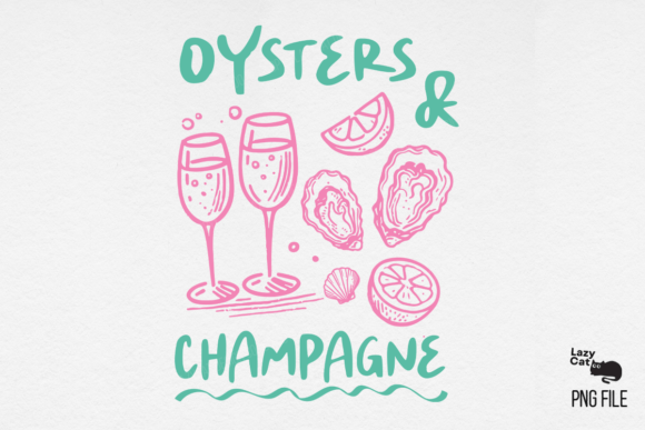 Download Summer Beach Oyster Champagne Doodle PNG - Beach Collection