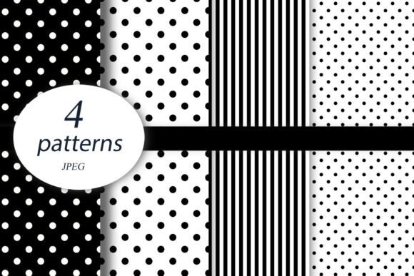 Download Black / White Polka Dot,stripes Patterns - White Collection