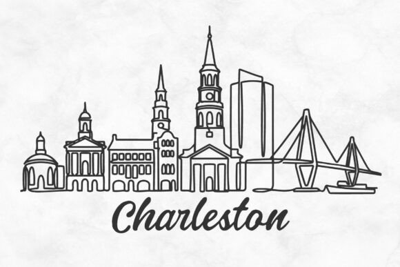 Download Charleston Skyline Minimalism Drawing - Minimal Collection