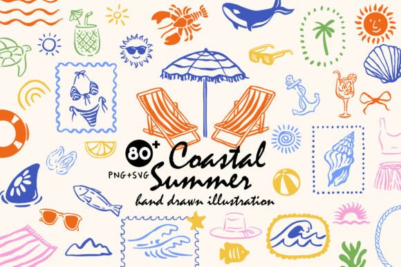 Download Coastal Summer Beach Illustration - Beach Collection