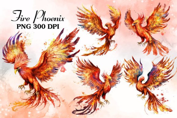 Download Fire Phoenix Watercolor Sublimation - Premium Resources