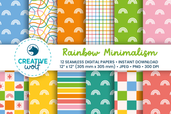 Download Rainbow Minimalism - Seamless Patterns - Minimal Collection