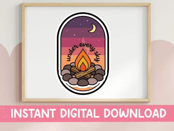 Download Under Every Sky Campfire Badge SVG - Fire Collection