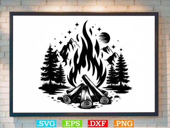 Download Mountain Bonfire SVG, Campfire Scene Svg - Fire Collection