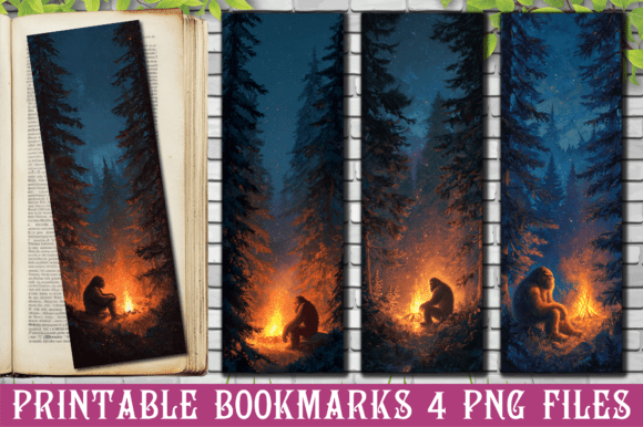 Download Bigfoot Campfire Night Bookmark PNG - Fire Collection